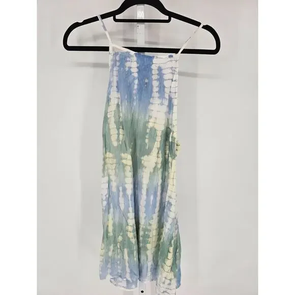 Kai Aloha Womens Sz L Swimsuit Coverup Dress Tie Dye Blue Green Guazy - Picture 1 of 5